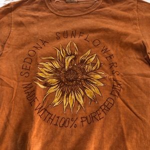Sedona red dirt dyed sunflower tee